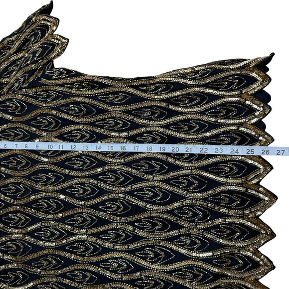 STENAY TOP VINTAGE BEADED SEQUINS SILK ART TO WEAR SCALLOPED SIZE L EMBELLISHED - Picture 11 of 11